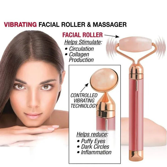 2-in-1 Electric Facial Roller & Eye Massager – Anti-Aging & Skin Lift Tool