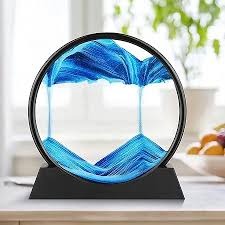 Sandscape Painting Sand Clock Moving Sand Art Hourglass Sand Timer 3D Moving Sand Mountain Lamp with Metal Stand Showpiece Home Decoration